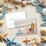 Seas & Greetings  Holiday Postcard<br><div class="desc">Celebrate the season with our Seas & Greetings Christmas postcard, featuring a playful beach-inspired font on the front. Change to your own photo on the front if desired, and add your personal details and message on the back. It’s the perfect way to share coastal cheer and holiday warmth! Look for...</div>
