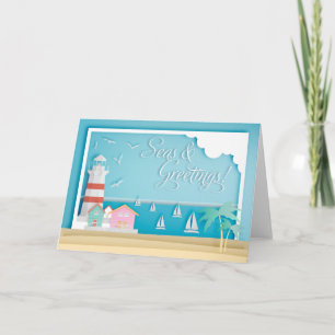 Seas & Greetings Seaside Holiday Card