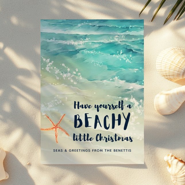 Seas & Greetings Tropical Beachy Little Christmas  Holiday Card (Creator Uploaded)