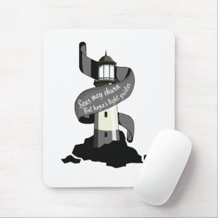 Seas may churn, but hope's light guides mouse pad