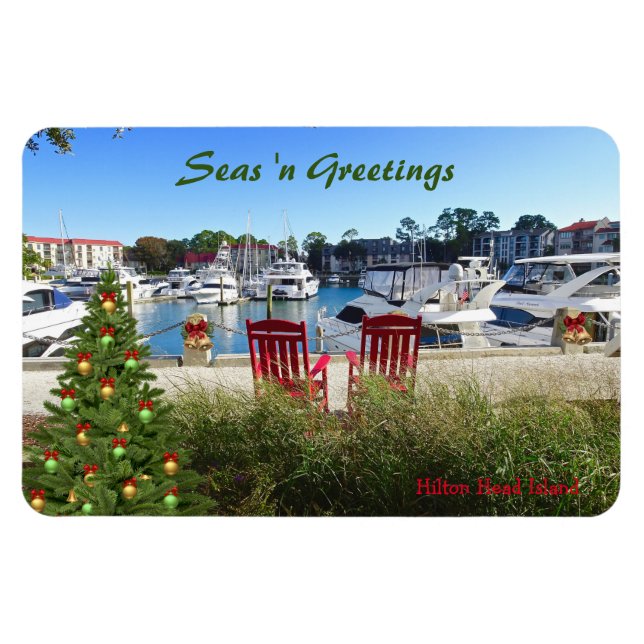 Seas 'n Greetings Hilton Head SC Harbour Town Magnet (Horizontal)