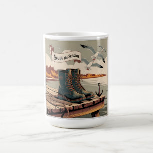 Seas Season Vintage Maritime Banner Art Magic Mug