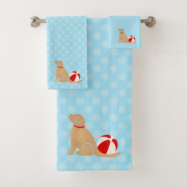 Seas the Day Beach Dogs Blue Towel Set (Insitu)