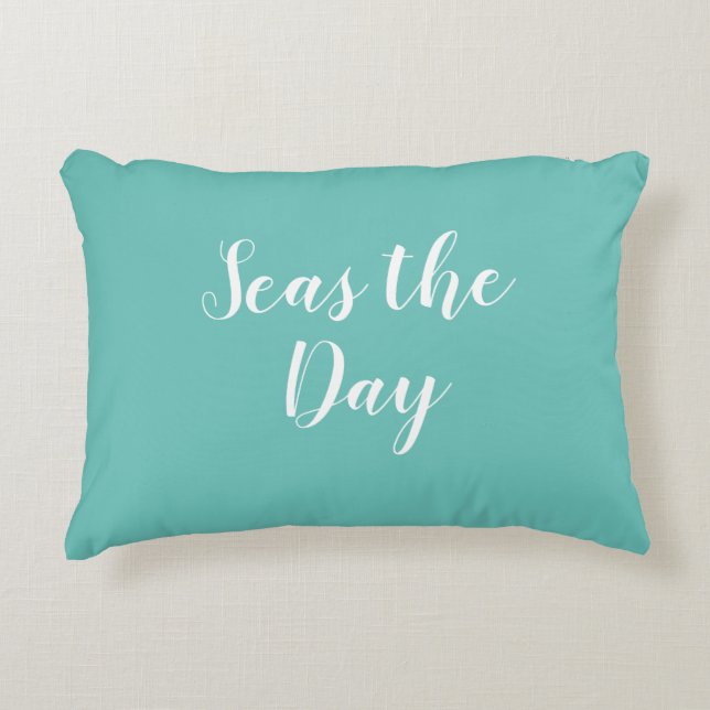 Seas the Day Beach Turquoise Accent Coussin (Devant)