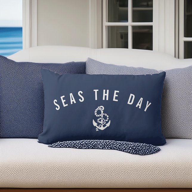 Seas the Day Lumbar Pillow (Creator Uploaded)