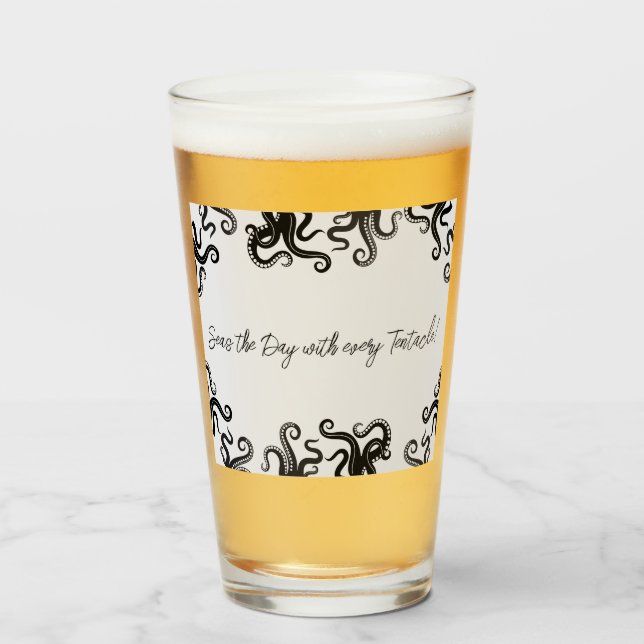 Seas the Day Octopus  Glass (Front Filled)