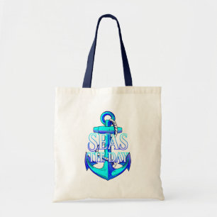 Seas The Day Pirate Anchor Tote Bag
