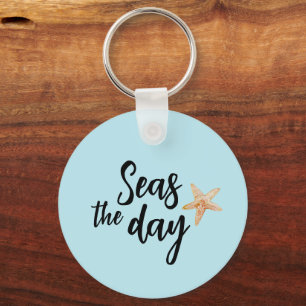 Seas the Day Starfish Beach Keychain