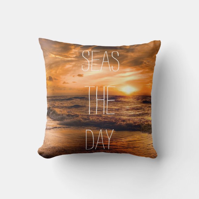 Seas The Day Throw Pillow (Front)