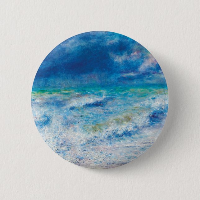 Seascape (1897) by Pierre-Auguste Renoir 2 Inch Round Button (Front)