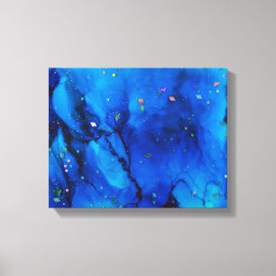 Seascape Alcohol Ink Abstract Canvas Print