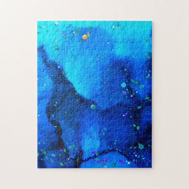 Seascape Alcohol Ink Abstract Jigsaw Puzzle (Vertical)