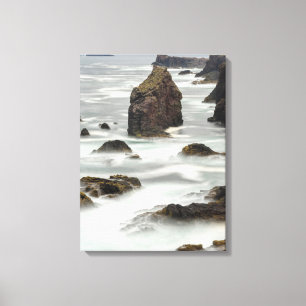 Seascape and sea stacks, Shetland Canvas Print
