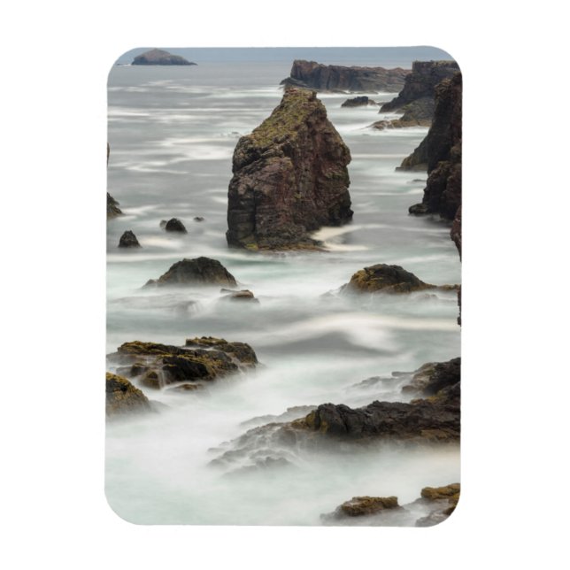 Seascape and sea stacks, Shetland Magnet (Vertical)