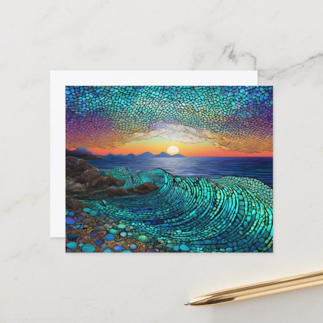 Seascape Aqua Mirage Paper (Front/Back In Situ)