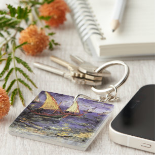 Seascape at Saintes Maries by Vincent van Gogh Keychain