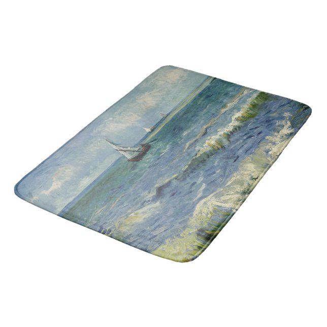 Seascape at Saintes-Maries de la Mer by van Gogh Bath Mat (Angled)
