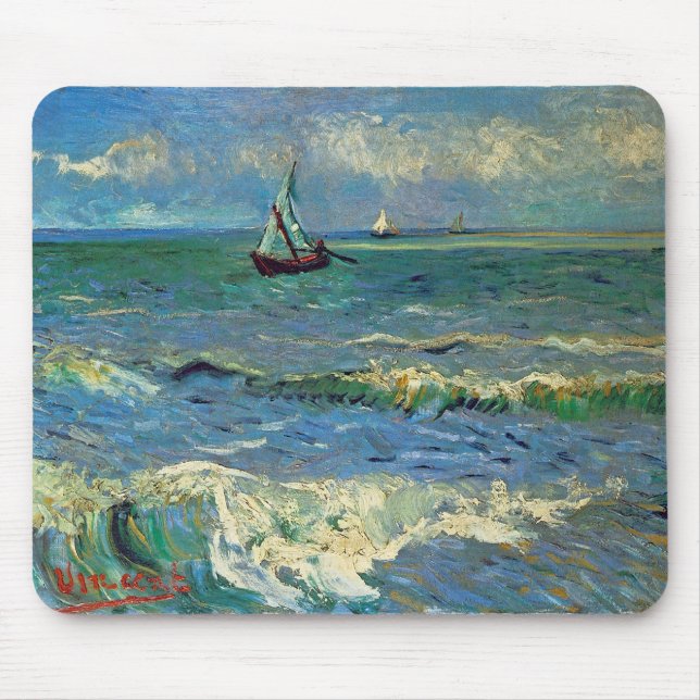 Seascape at Saintes-Maries-de-la-Mer Mouse Pad (Front)