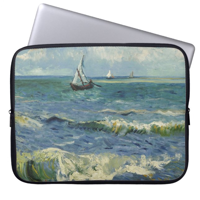 Seascape at Saintes-Maries (F415)Van Gogh Fine Art Laptop Sleeve (Front)
