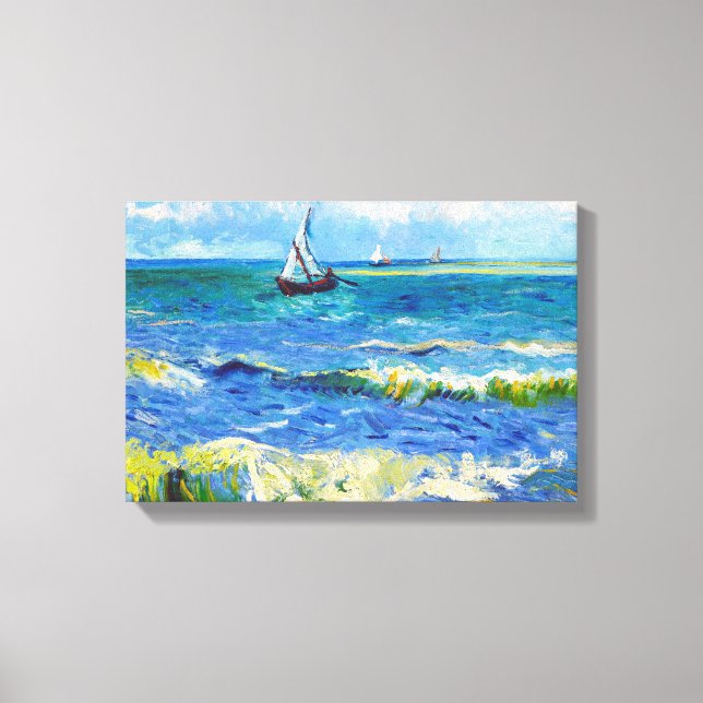 Seascape at Saintes-Maries Vincent Van Gogh Canvas Print (Front)