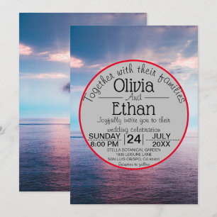 Seascape beach blue sky Wedding Invitation