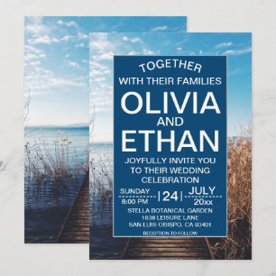 Seascape beach celebration Wedding Invitation