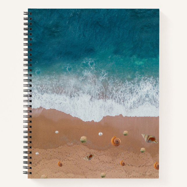 SEASCAPE BEACH SHELLS SUMMER VACATION  NOTEBOOK (Front)