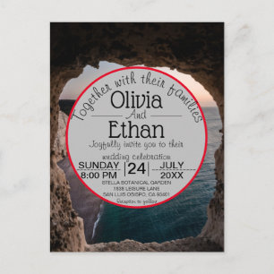 Seascape beach wedding Invitation postcard