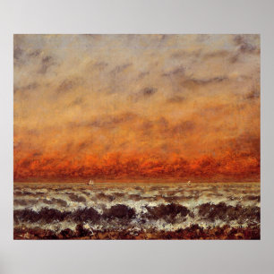 Seascape, beautiful painting by Gustave Courbet Poster