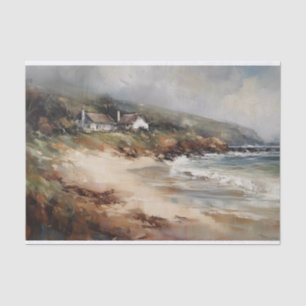 Seascape Coastal View Landscape Painting Decoupage Tissue Paper