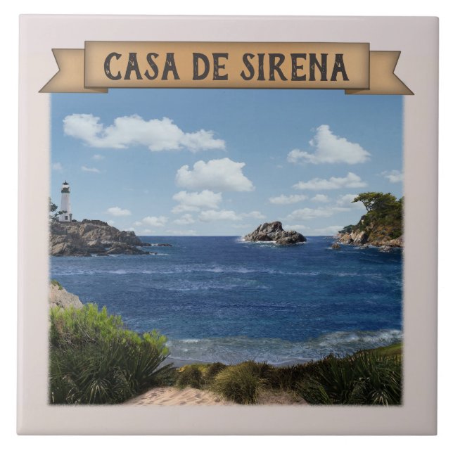 Seascape (customizable) Ceramic Tile (Front)