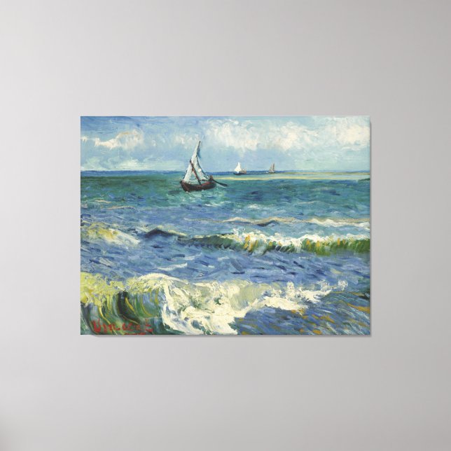 Seascape Les Saintes-Maries-de-la-Mer by Van Gogh Canvas Print (Front)