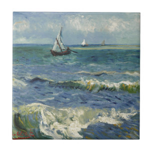Seascape Les Saintes-Maries-de-la-Mer by Van Gogh Tile