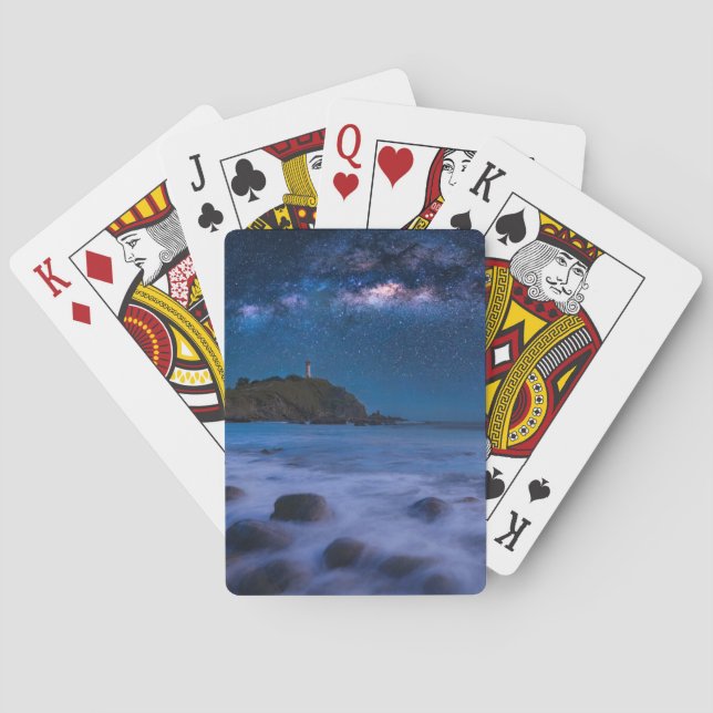 Seascape Lighthouse | Milky Way Lanta Island Krabi Playing Cards (Back)