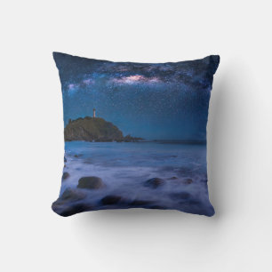 Seascape Lighthouse   Milky Way Lanta Island Krabi Throw Pillow