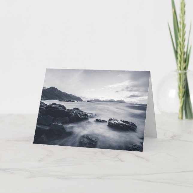 Seascape monochrome Photograph Card (Front)