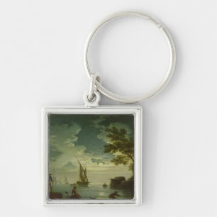 Seascape, Moonlight, 1772 Keychain