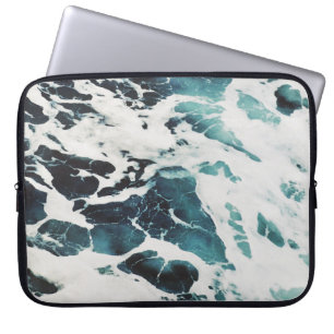 Seascape of the ocean foam laptop sleeve