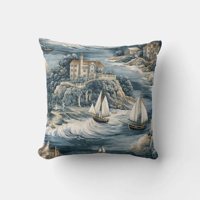 Seascape Pattern 1 Throw Pillow (Front)