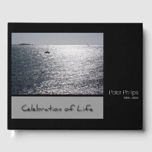 Seascape Personalized Memorial Guest Book