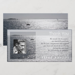 Seascape Photo frame Sympathy Thank You Card