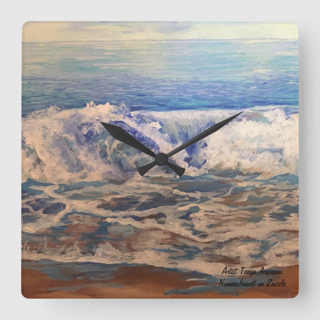 Seascape Square Wall Clock (Front)