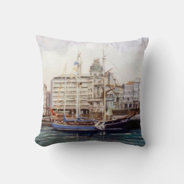 Seascape Throw Pillow (Front)