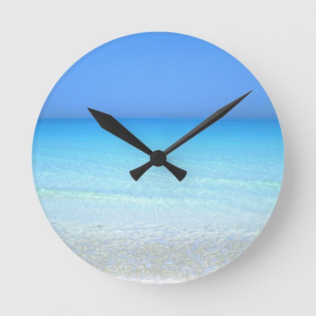 Seascape turquoise scenery round clock (Front)