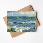 Seascape | Vincent van Gogh Card<br><div class="desc">Seascape near Les Saintes-Maries-de-la-Mer (1888) by Dutch post-impressionist artist Vincent Van Gogh. Original artwork is an oil on canvas seascape painting depicting a boat on an abstract blue ocean.
Use the design tools to add custom text or personalize the image.</div>