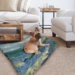 Seascape | Vincent van Gogh Pet Bed<br><div class="desc">Seascape near Les Saintes-Maries-de-la-Mer (1888) by Dutch post-impressionist artist Vincent Van Gogh. Original artwork is an oil on canvas seascape painting depicting a boat on an abstract blue ocean.
Use the design tools to add custom text or personalize the image.</div>