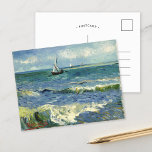 Seascape | Vincent Van Gogh Postcard<br><div class="desc">Seascape near Les Saintes-Maries-de-la-Mer (1888) by Dutch post-impressionist artist Vincent Van Gogh. Original artwork is an oil on canvas seascape painting depicting a boat on an abstract blue ocean.

Use the design tools to add custom text or personalize the image.</div>