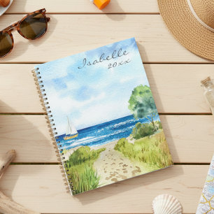 Seascape Watercolor Beach Ocean Personalized Planner