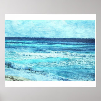 Seascape Watercolor Photo Poster