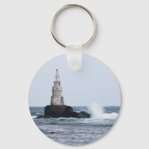 Seascape with lighthouse keychain